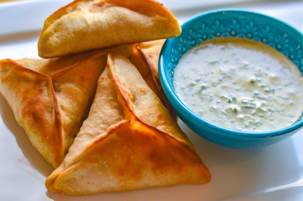 fatayer sabanekh with tahini dip